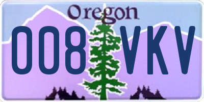 OR license plate 008VKV