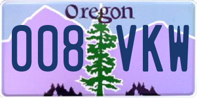 OR license plate 008VKW