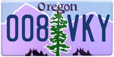 OR license plate 008VKY