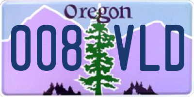 OR license plate 008VLD