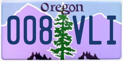 OR license plate 008VLI