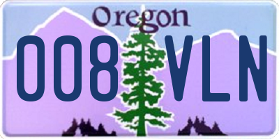 OR license plate 008VLN