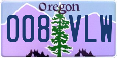 OR license plate 008VLW