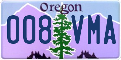 OR license plate 008VMA