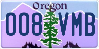 OR license plate 008VMB