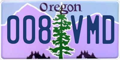 OR license plate 008VMD