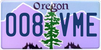 OR license plate 008VME