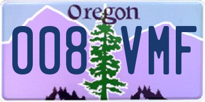 OR license plate 008VMF