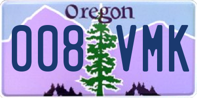 OR license plate 008VMK