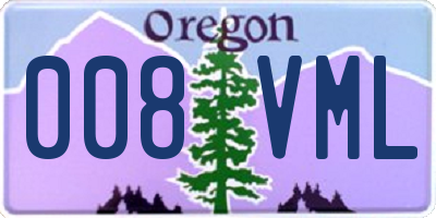 OR license plate 008VML