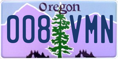 OR license plate 008VMN