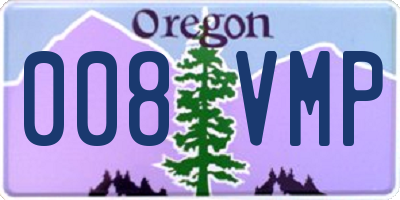 OR license plate 008VMP