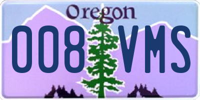 OR license plate 008VMS