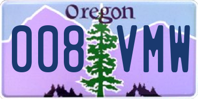 OR license plate 008VMW