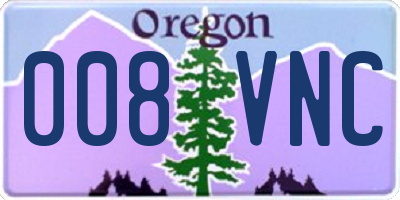 OR license plate 008VNC
