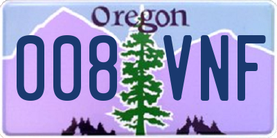 OR license plate 008VNF