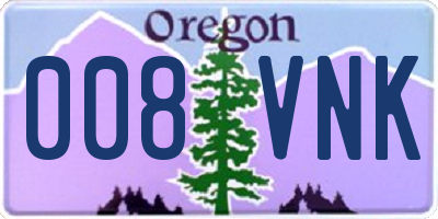 OR license plate 008VNK