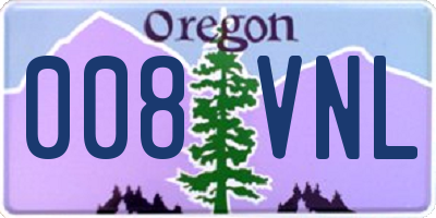OR license plate 008VNL