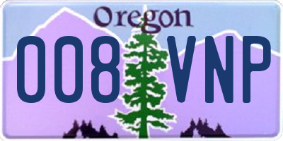 OR license plate 008VNP