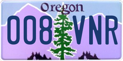 OR license plate 008VNR