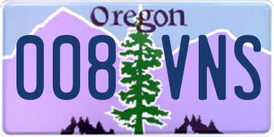 OR license plate 008VNS