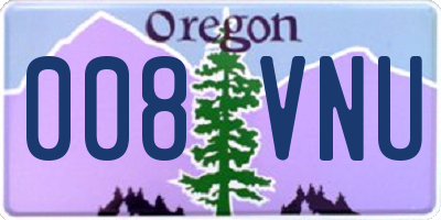 OR license plate 008VNU