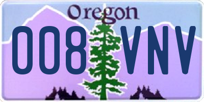 OR license plate 008VNV