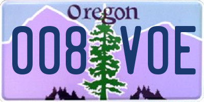 OR license plate 008VOE