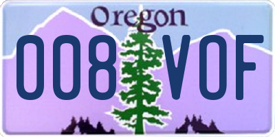 OR license plate 008VOF