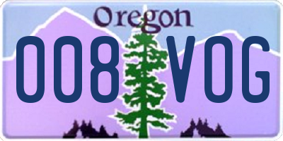 OR license plate 008VOG