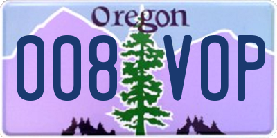 OR license plate 008VOP