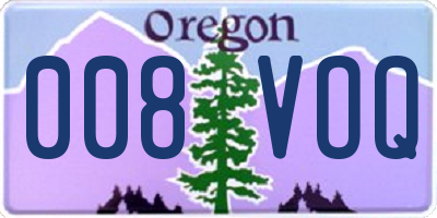 OR license plate 008VOQ
