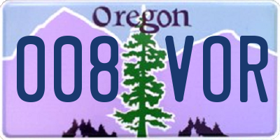 OR license plate 008VOR
