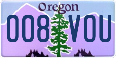 OR license plate 008VOU