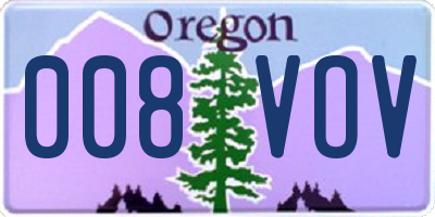OR license plate 008VOV