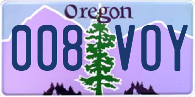 OR license plate 008VOY