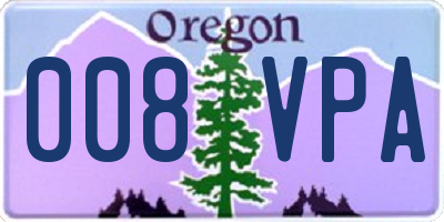 OR license plate 008VPA