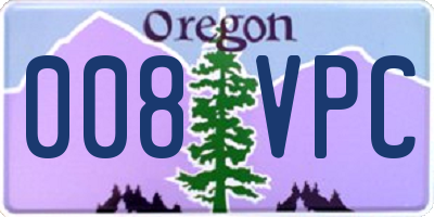 OR license plate 008VPC