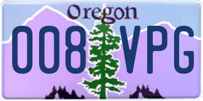 OR license plate 008VPG