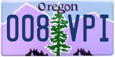 OR license plate 008VPI