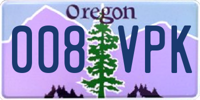 OR license plate 008VPK