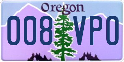 OR license plate 008VPO