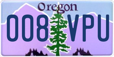 OR license plate 008VPU