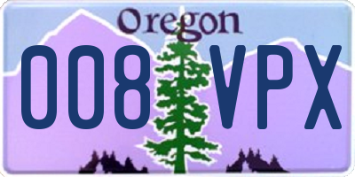 OR license plate 008VPX