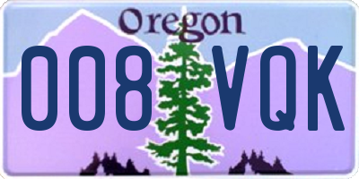 OR license plate 008VQK