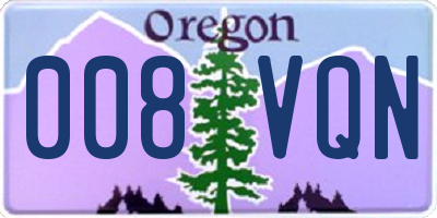 OR license plate 008VQN