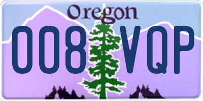 OR license plate 008VQP