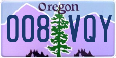OR license plate 008VQY