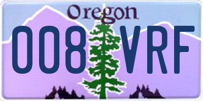 OR license plate 008VRF