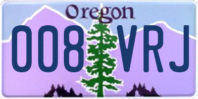 OR license plate 008VRJ